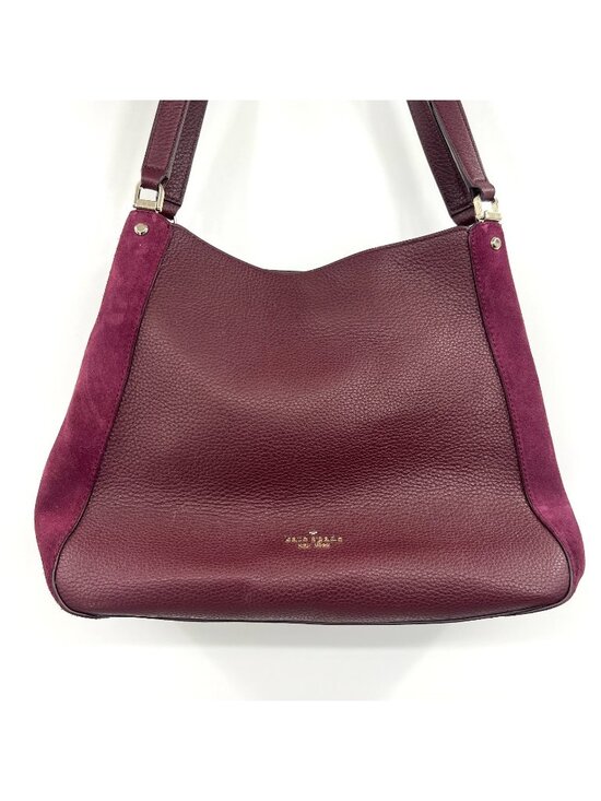kate spade new york Handbags - Kate Spade New York Leila Medium Pebbled Leather Burgundy Shoulder Bag